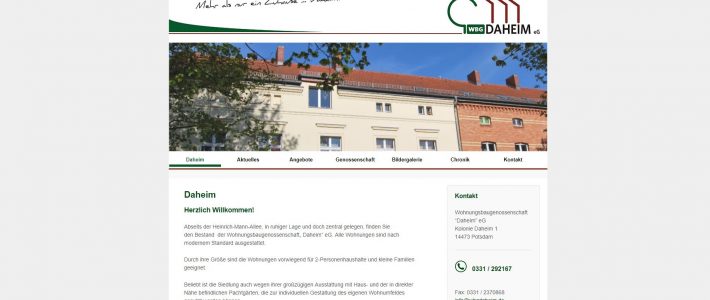 Wohnungsbaugenossenschaft “Daheim” eG (Web)